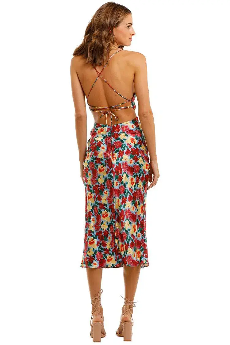 Bec & Bridge Lucette Midi Dress Multi Print Size 6 - Image 3