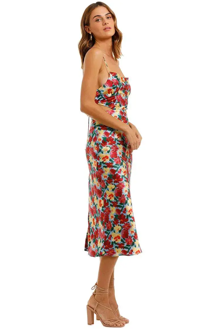 Bec & Bridge Lucette Midi Dress Multi Print Size 6 - Image 2