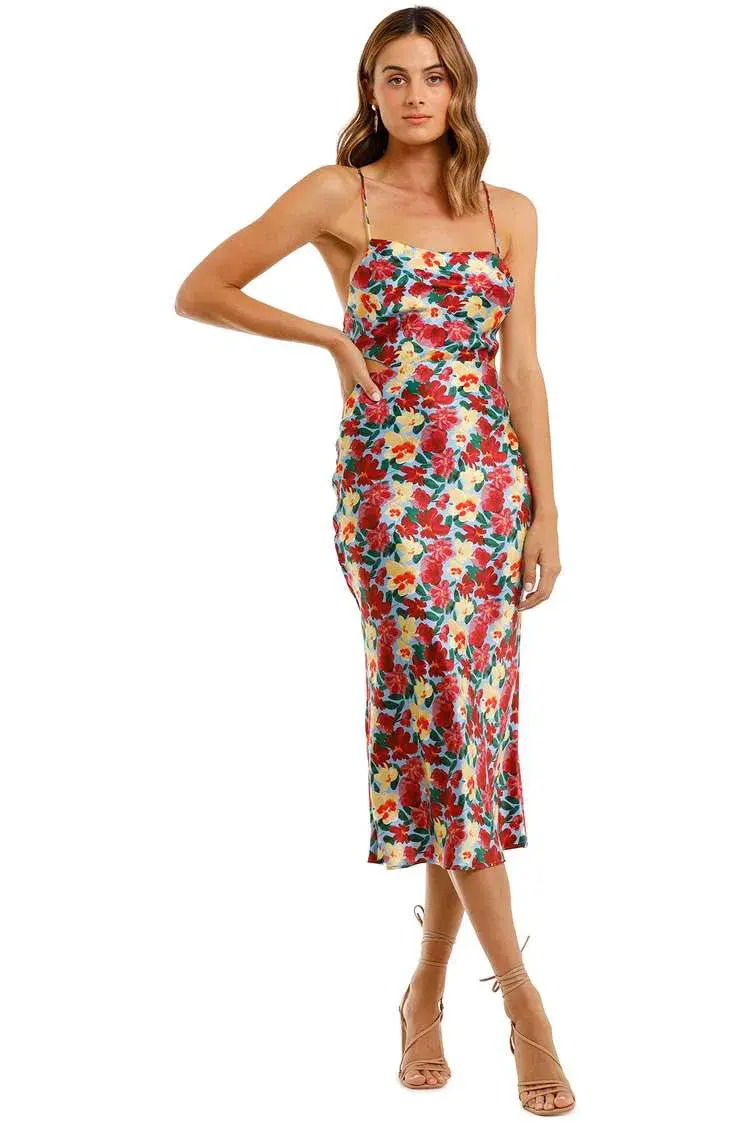Bec & Bridge Lucette Midi Dress Multi Print Size 6 - Image 1