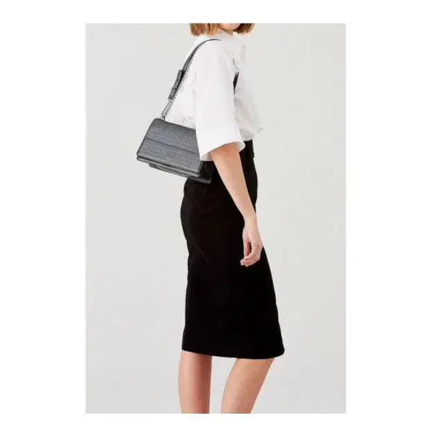 Oroton Forte Texture Slim Clutch in Charcoal  - Image 4