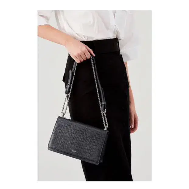 Oroton Forte Texture Slim Clutch in Charcoal  - Image 3