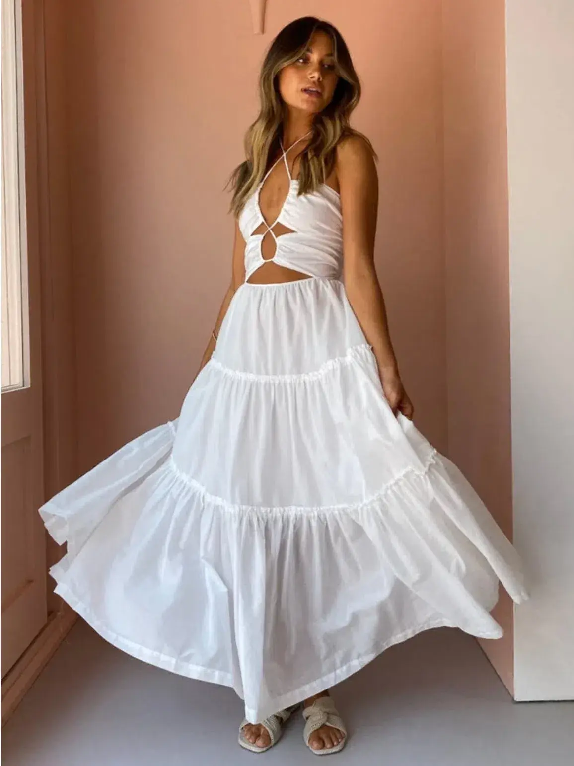 Bec & Bridge Aurora Maxi Dress in Ivory Size 8 - Image 6