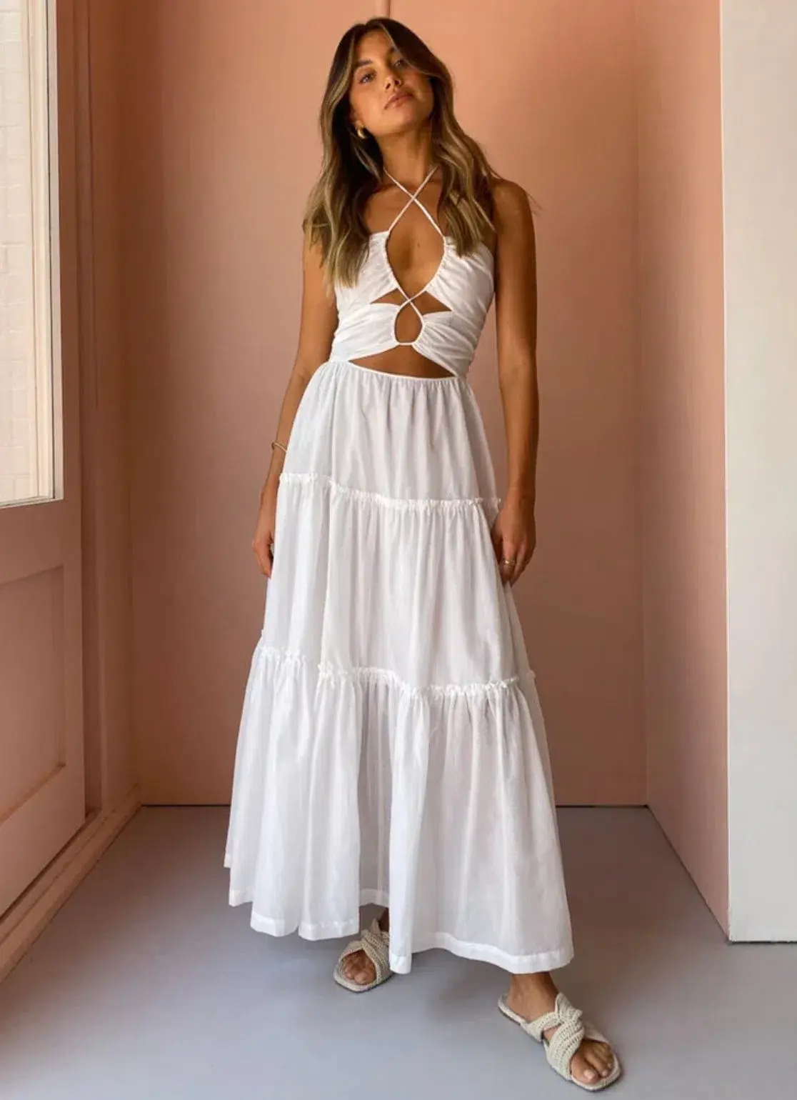 Bec & Bridge Aurora Maxi Dress in Ivory Size 8 - Image 1
