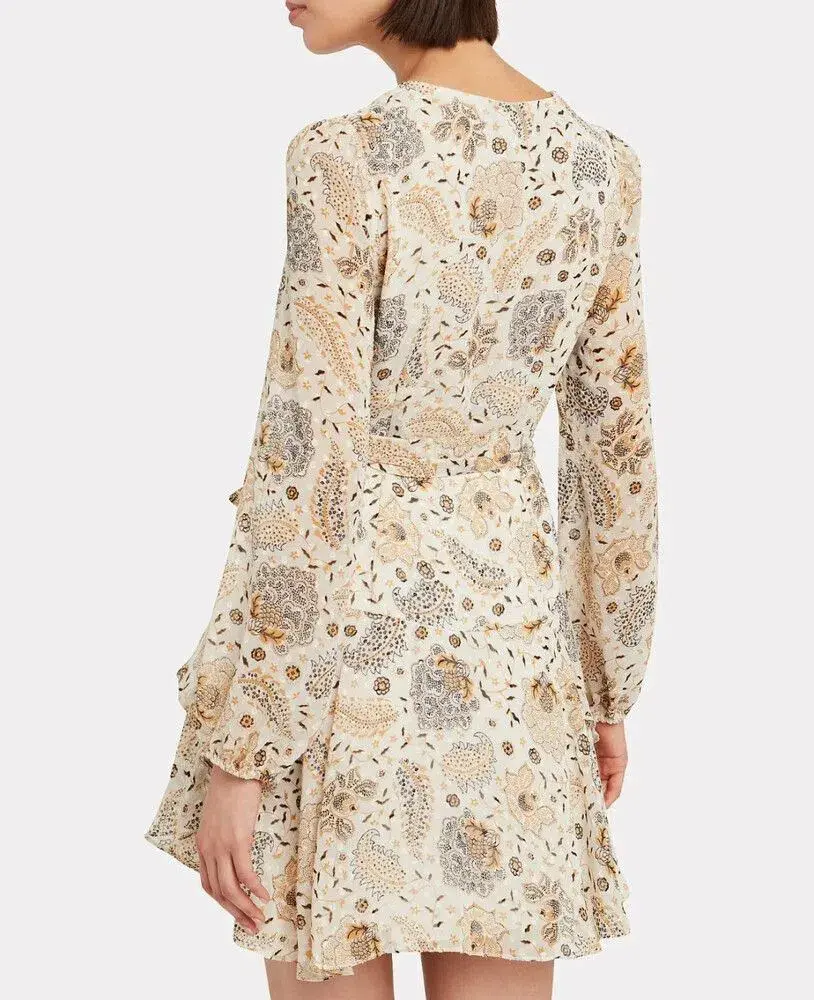 Shona Joy Miller Floral Crepe Mini Dress Ivory/Floral Size 12 - Image 3