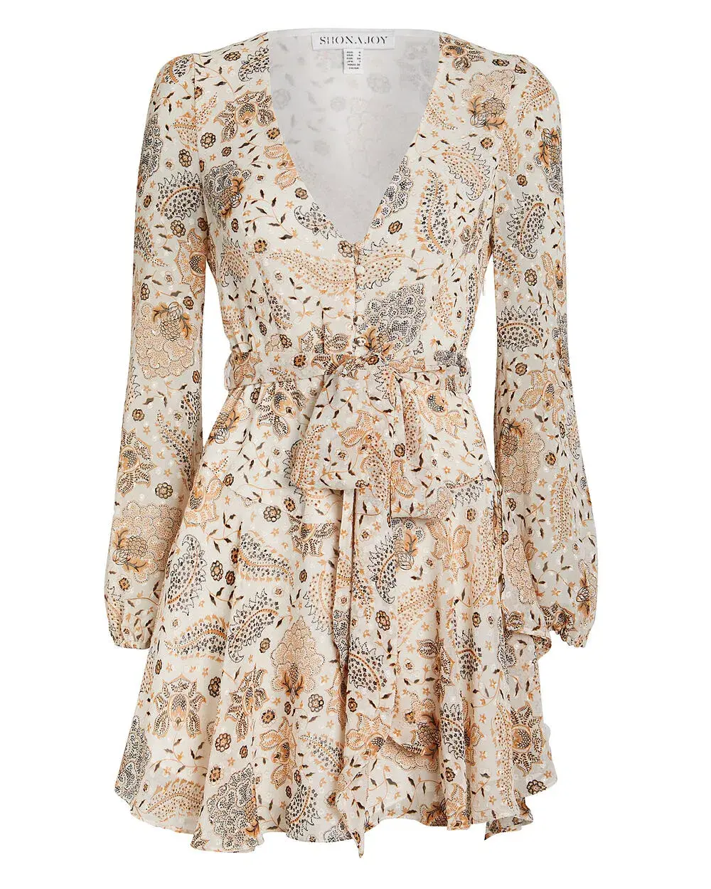 Shona Joy Miller Floral Crepe Mini Dress Ivory/Floral Size 12 - Image 5