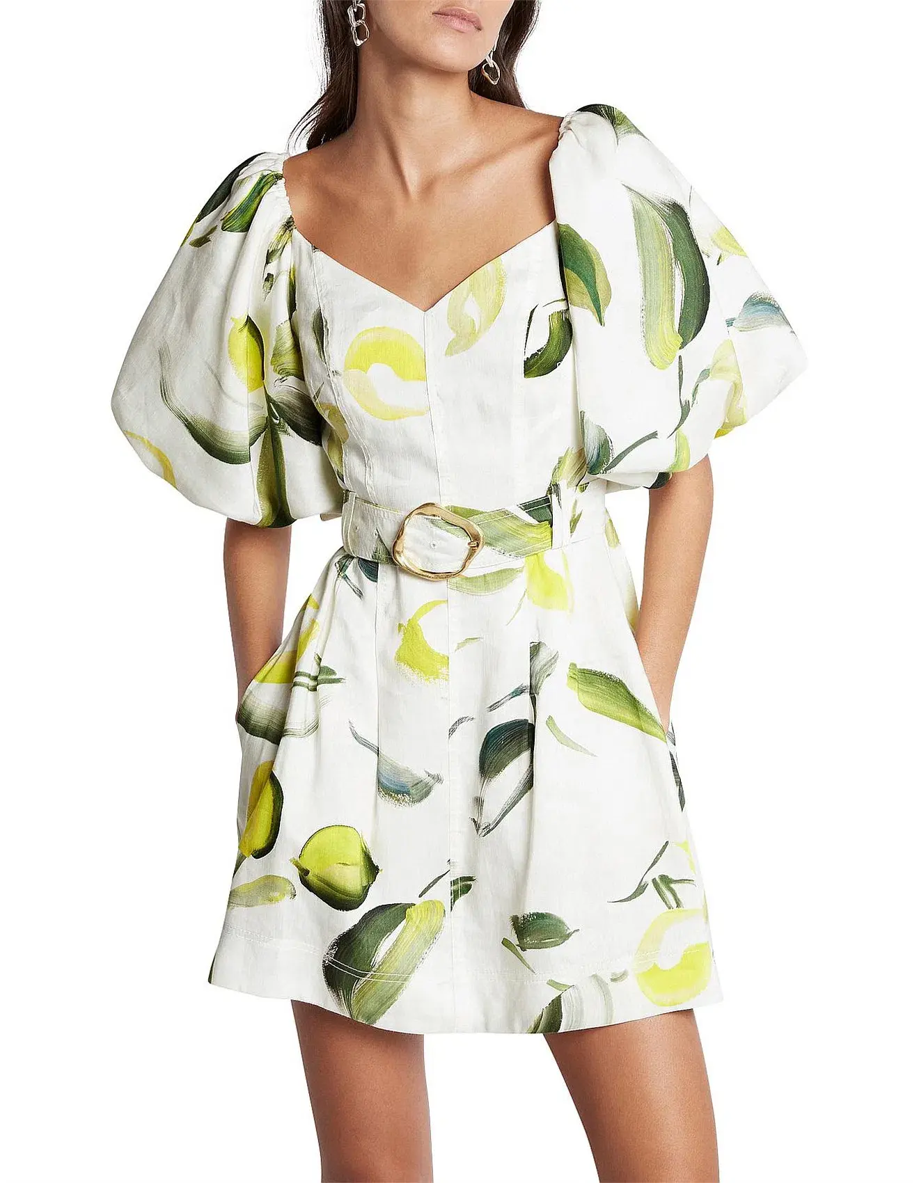 Aje Zest Mini Dress Tropical Lime Size 8  - Image 3