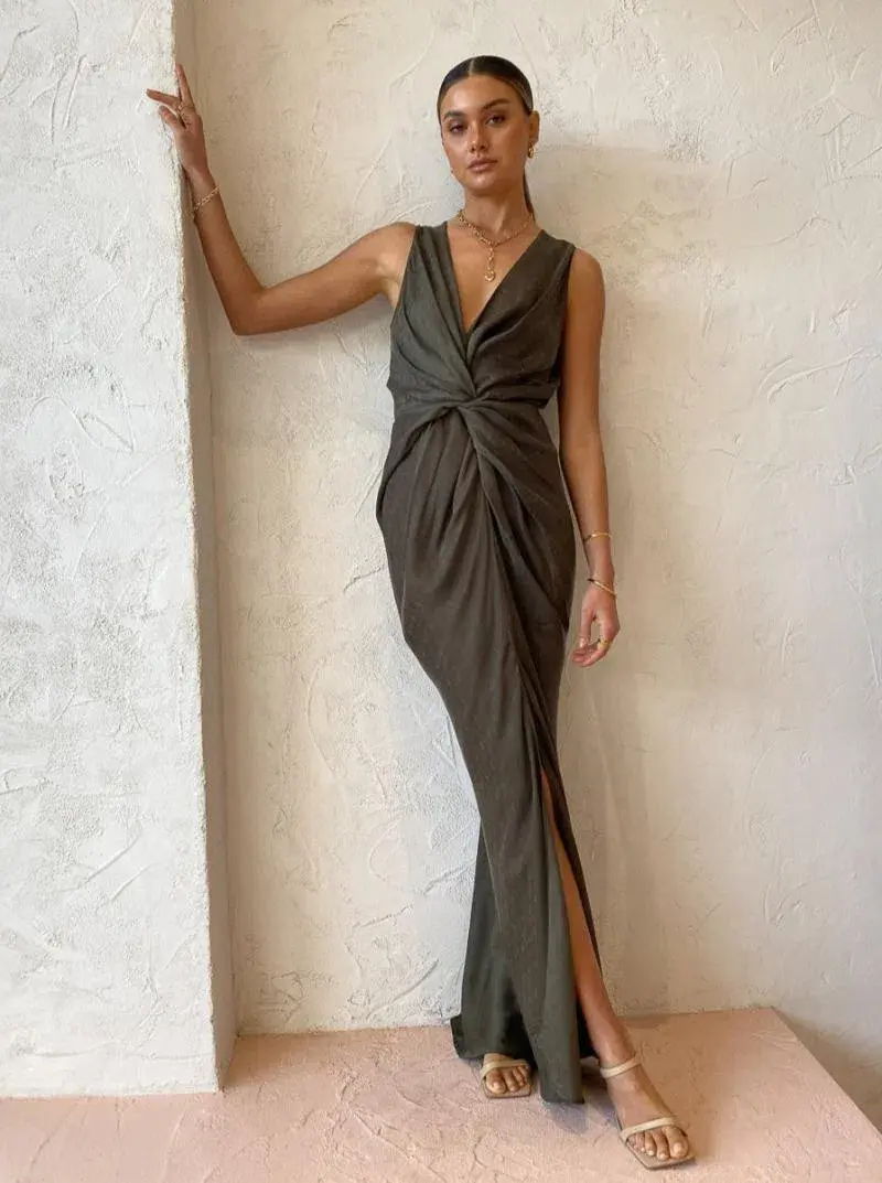 One Fell Swoop Gaia Maxi Dress in Lotus Suede Size 12  - Image 1