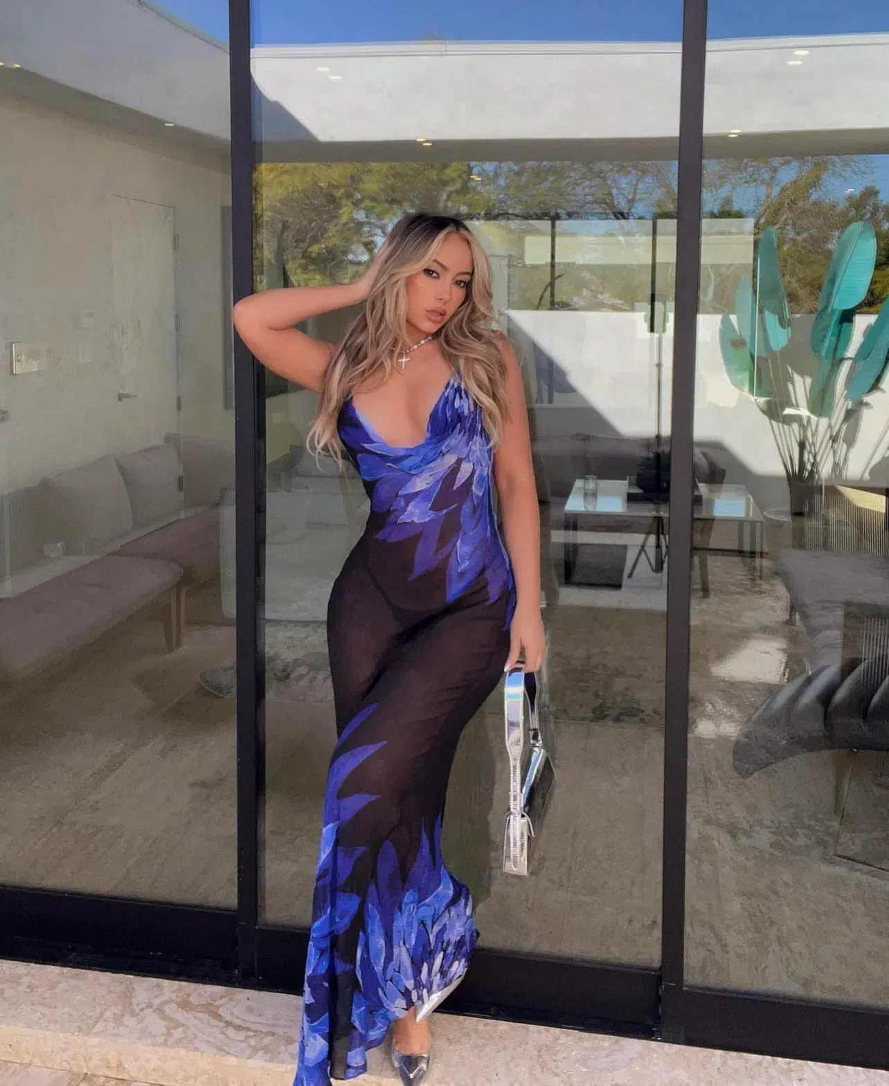 Rat & Boa Coralina Maxi Dress Blue Size M/Au 10 - Image 4