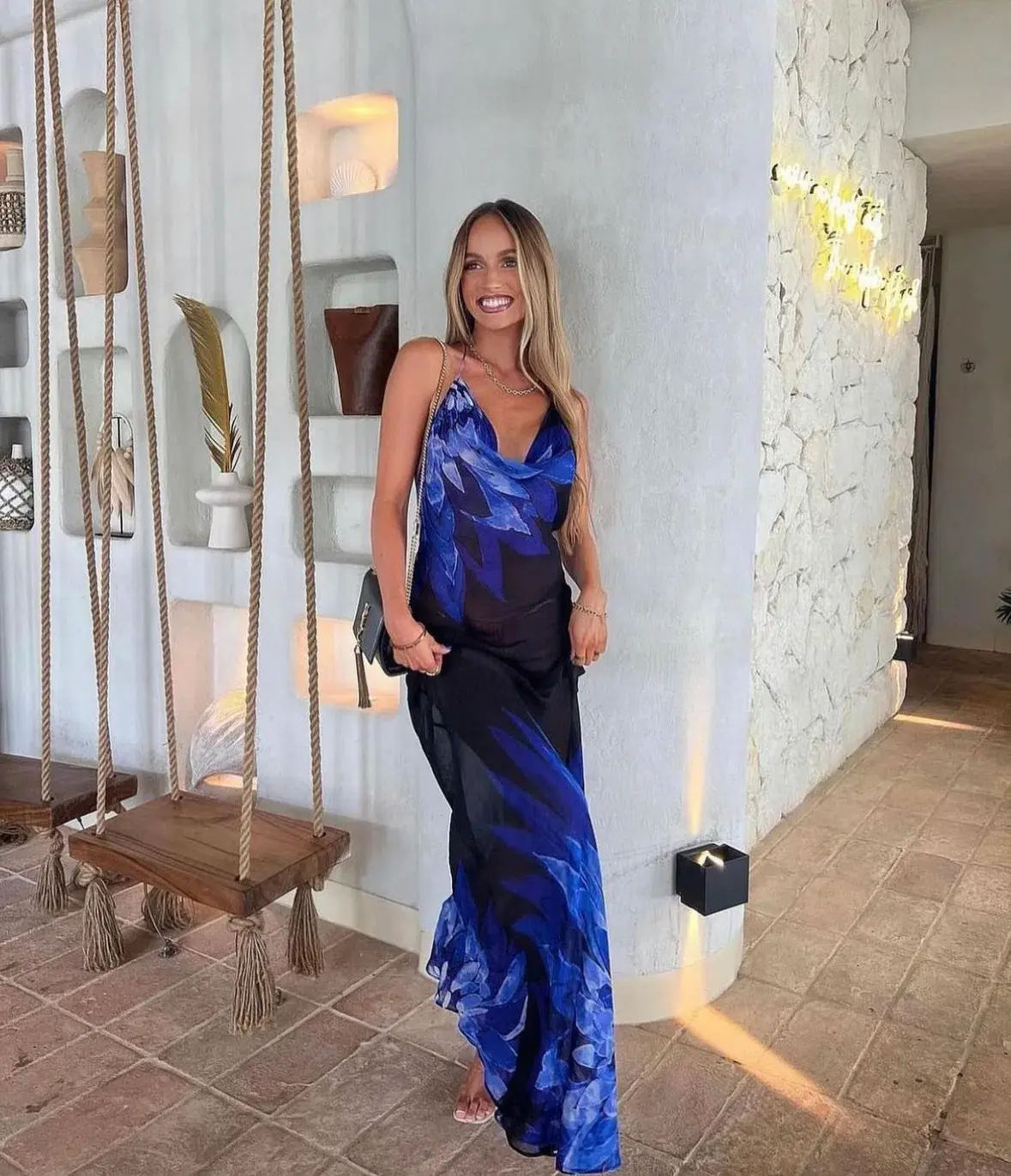 Rat & Boa Coralina Maxi Dress Blue Size M/Au 10 - Image 1