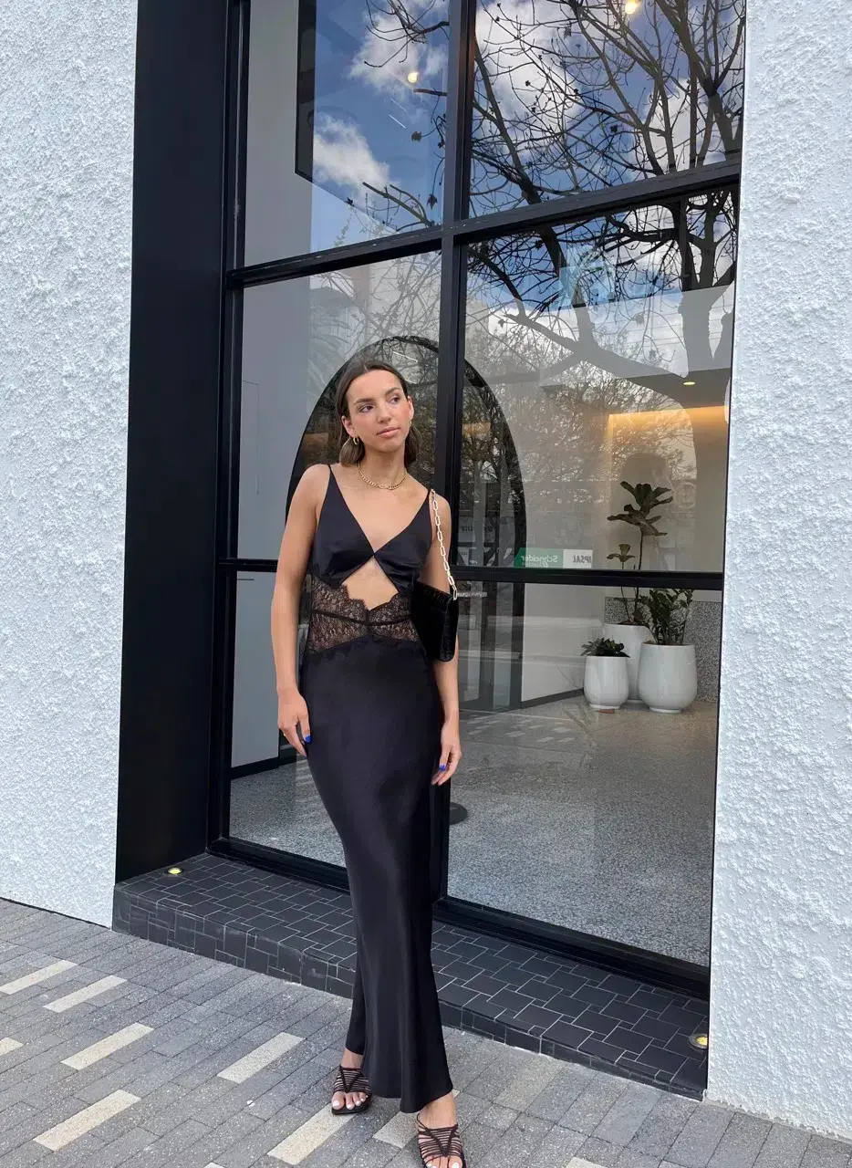 Bec & Bridge Camille Maxi Dress Black Size 10 for rent on The Volte - main image