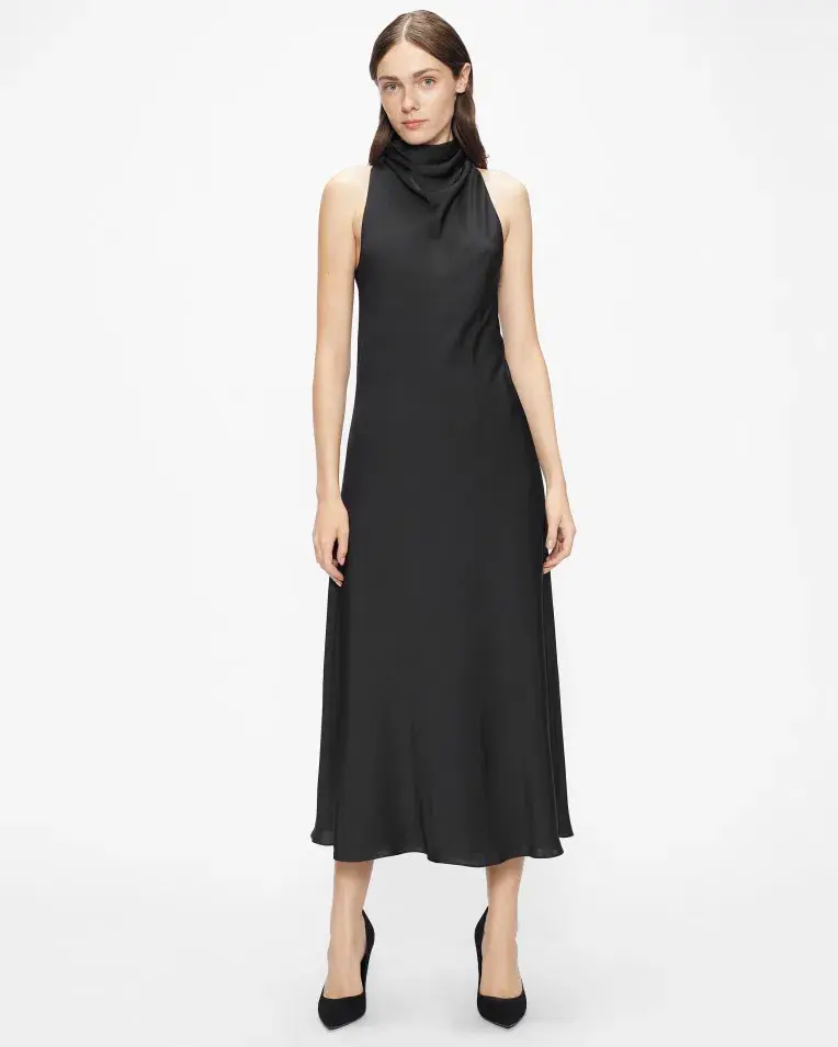 Ted Baker Joiya Cowl Neck Dress Black Size 2/AU 8 - Image 1