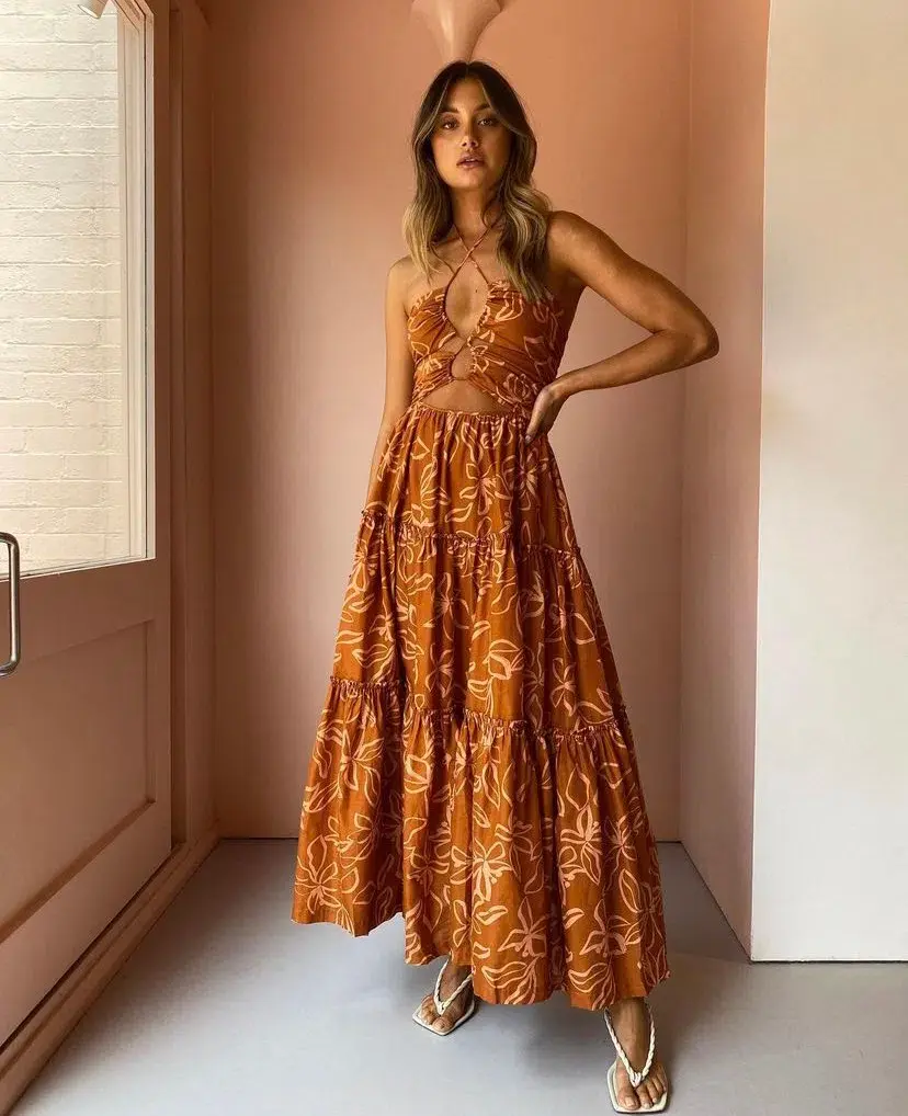 Bec and Bridge Aurora Maxi Dress Brown Size 12 - Image 1