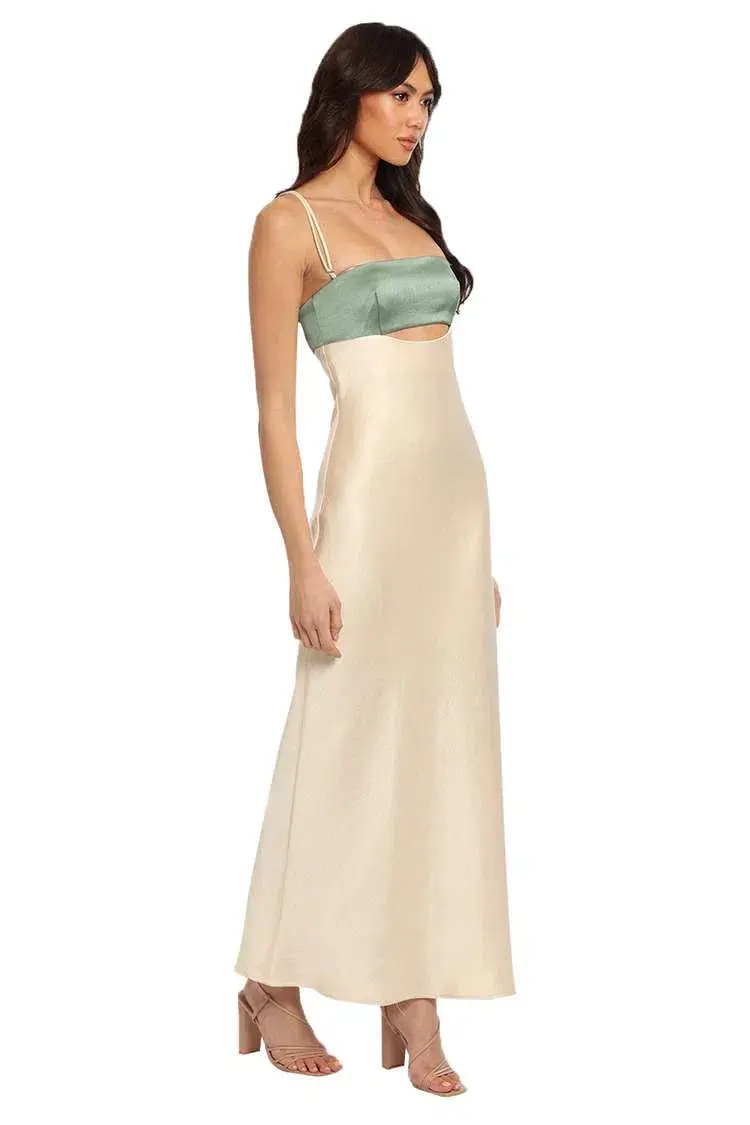 Bec and Bridge Carrie Maxi Dress Cream Green Size 6 - Image 3