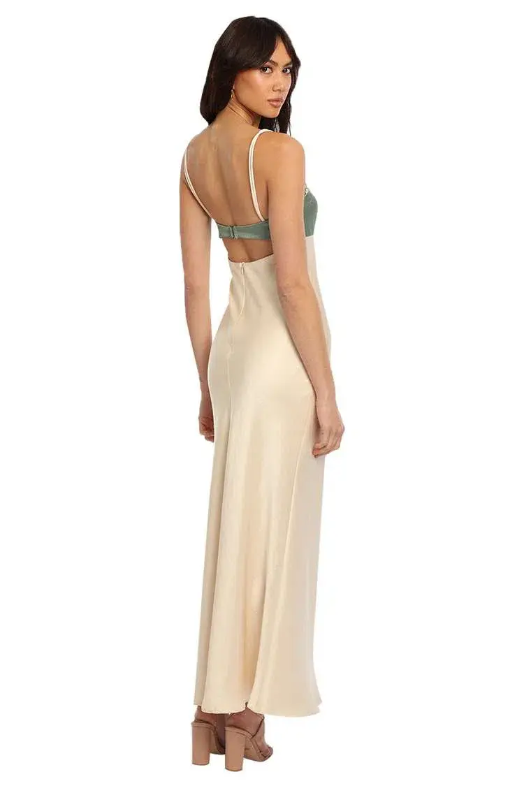Bec and Bridge Carrie Maxi Dress Cream Green Size 6 - Image 4