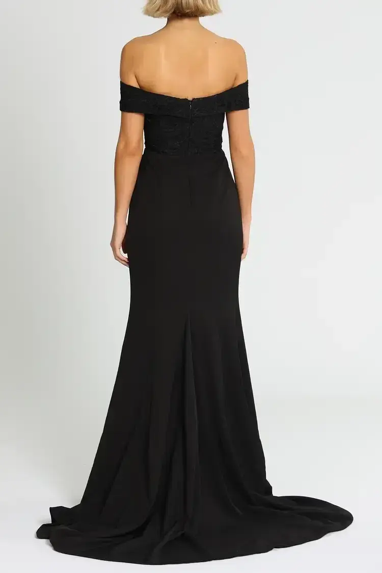 Samantha Rose Gia Lace Bodice Gown in Black Size 12 - Image 4