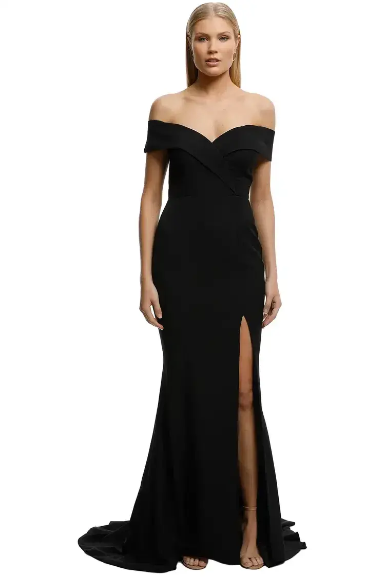 Samantha Rose Gia Off Shoulder Gown in Black Size 18 - Image 1