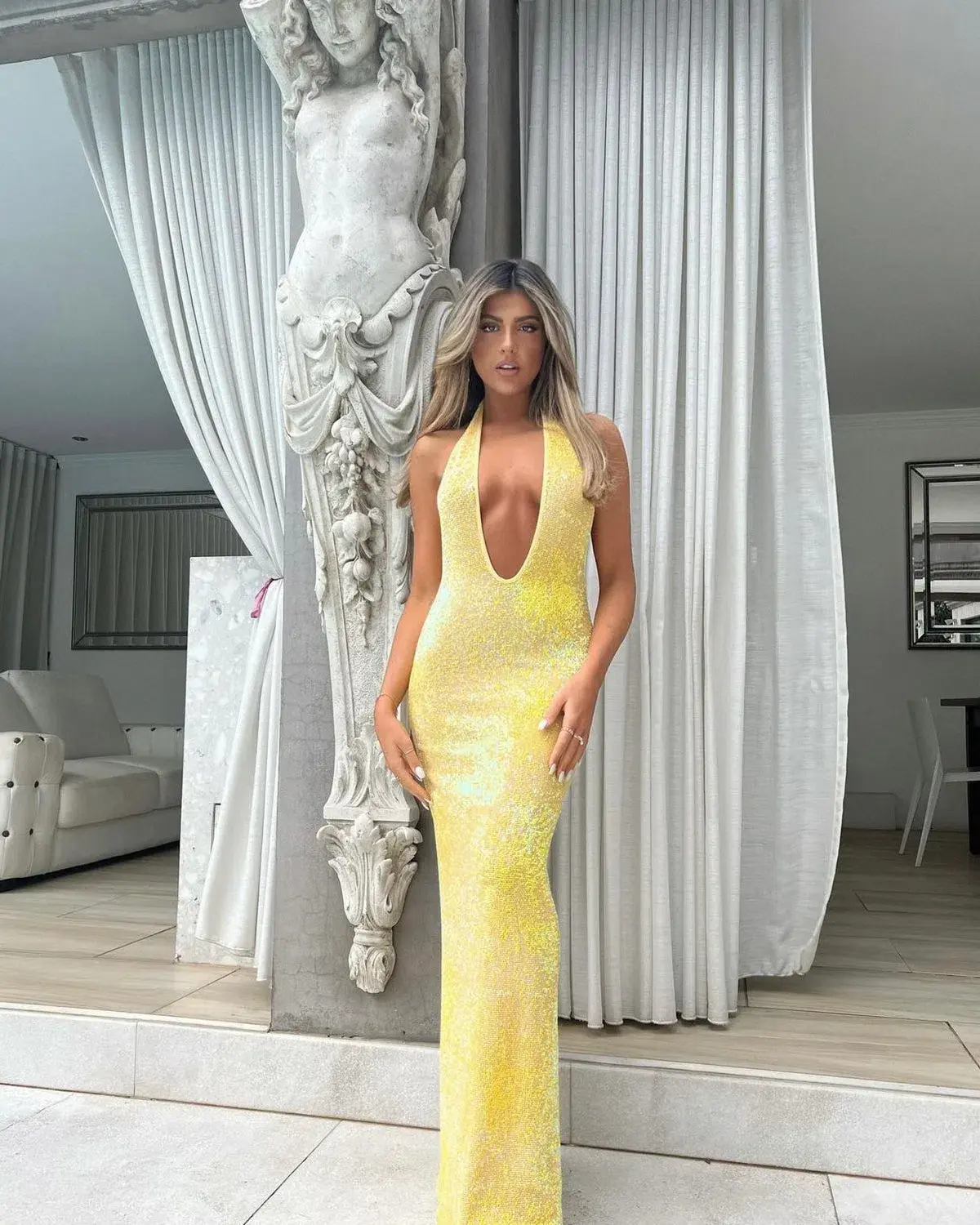 Natalie Rolt Delilah Gown Yellow Size AU 6 - Image 2