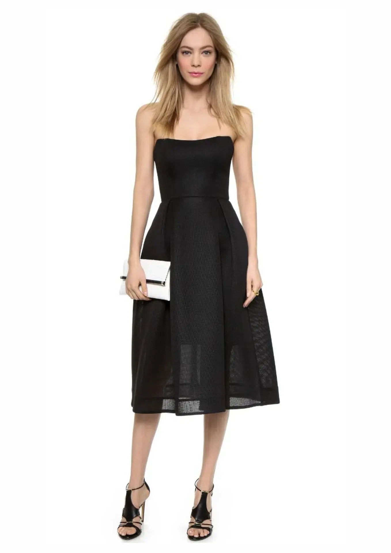 Nicholas Strapless Mesh Gown Black Size 10 - Image 1