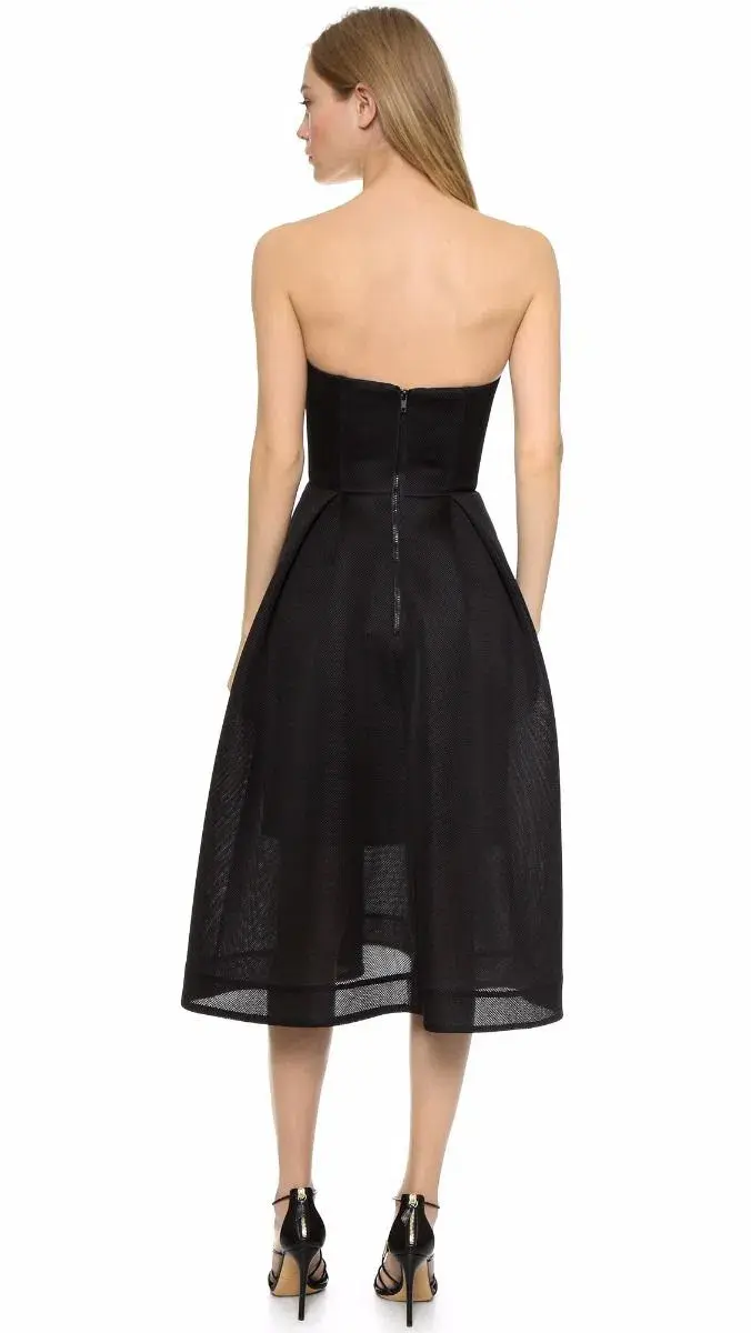 Nicholas Strapless Mesh Gown Black Size 10 - Image 2