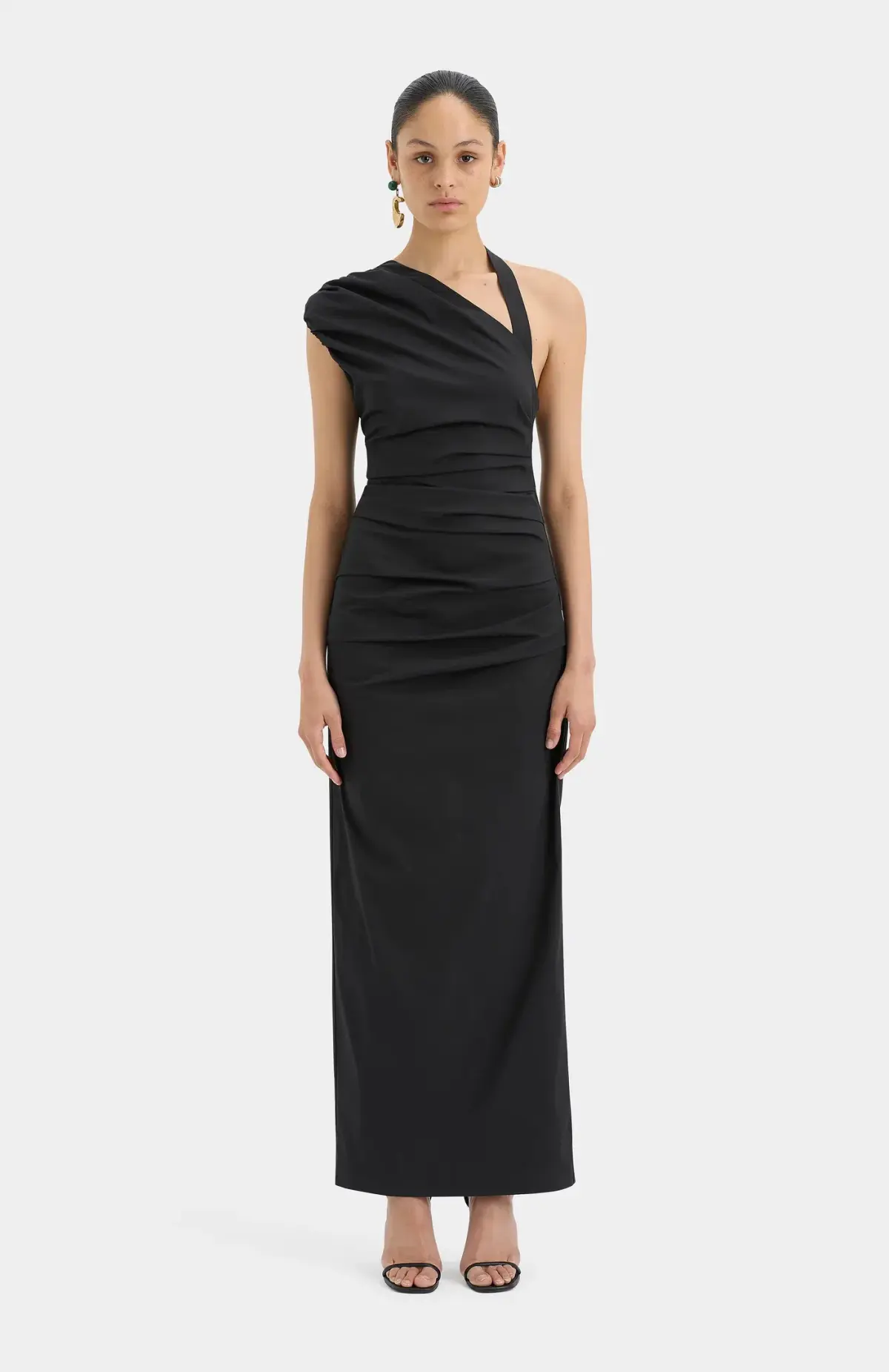 Sir the Label Giacomo Gathered Gown Black Size 10 - Image 1
