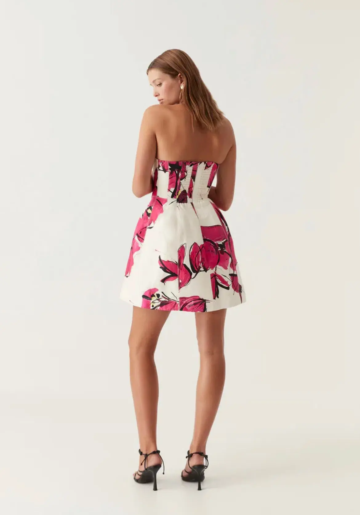 Aje Baret Strapless Mini Dress Floral Size 10 - Image 3
