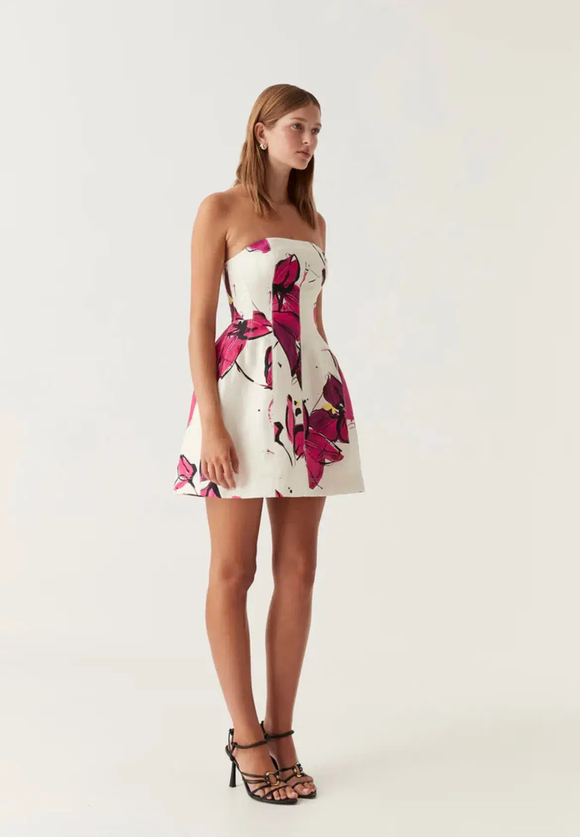 Aje Baret Strapless Mini Dress Floral Size 10 - Image 2