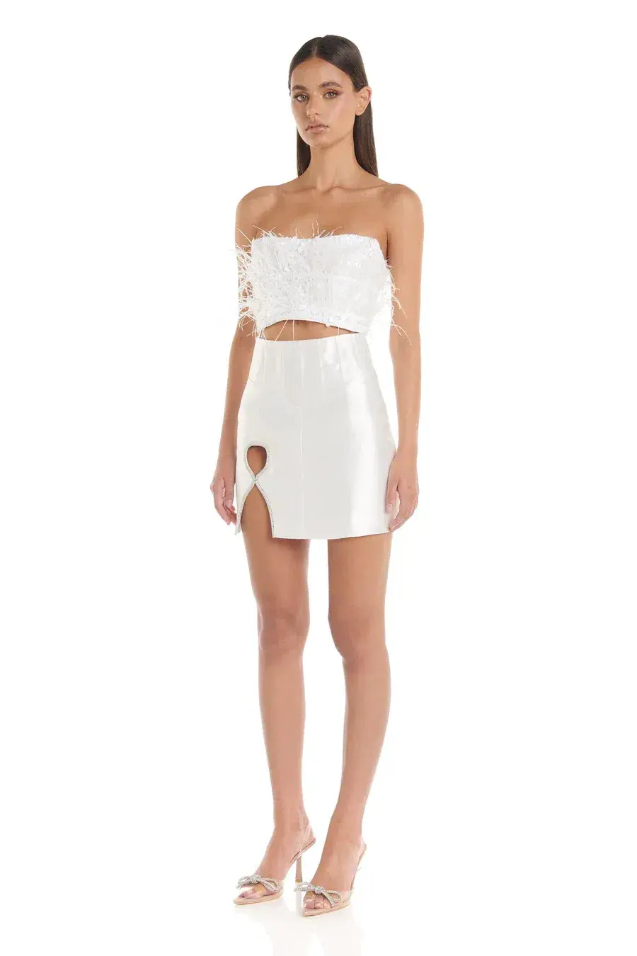 Eliya the Label Heather Top and Simone Skirt Set White Size L / AU 12 - Image 4