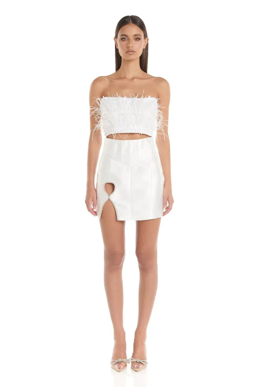 Eliya the Label Heather Top and Simone Skirt Set White Size L / AU 12 - Image 1