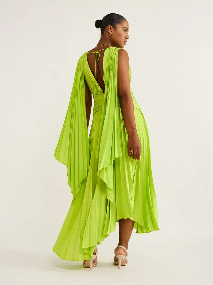 Acler Columbus Midi Dress Citron Size 12 - Image 2