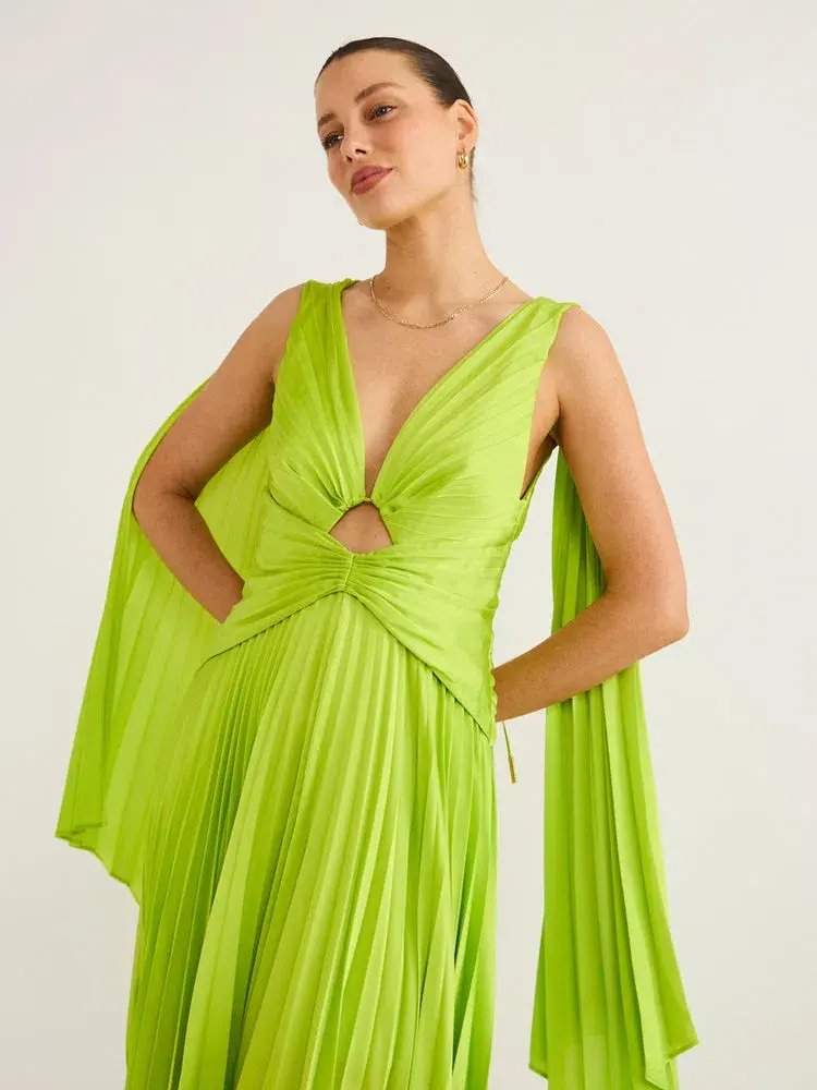 Acler Columbus Midi Dress Citron Size 12 - Image 3