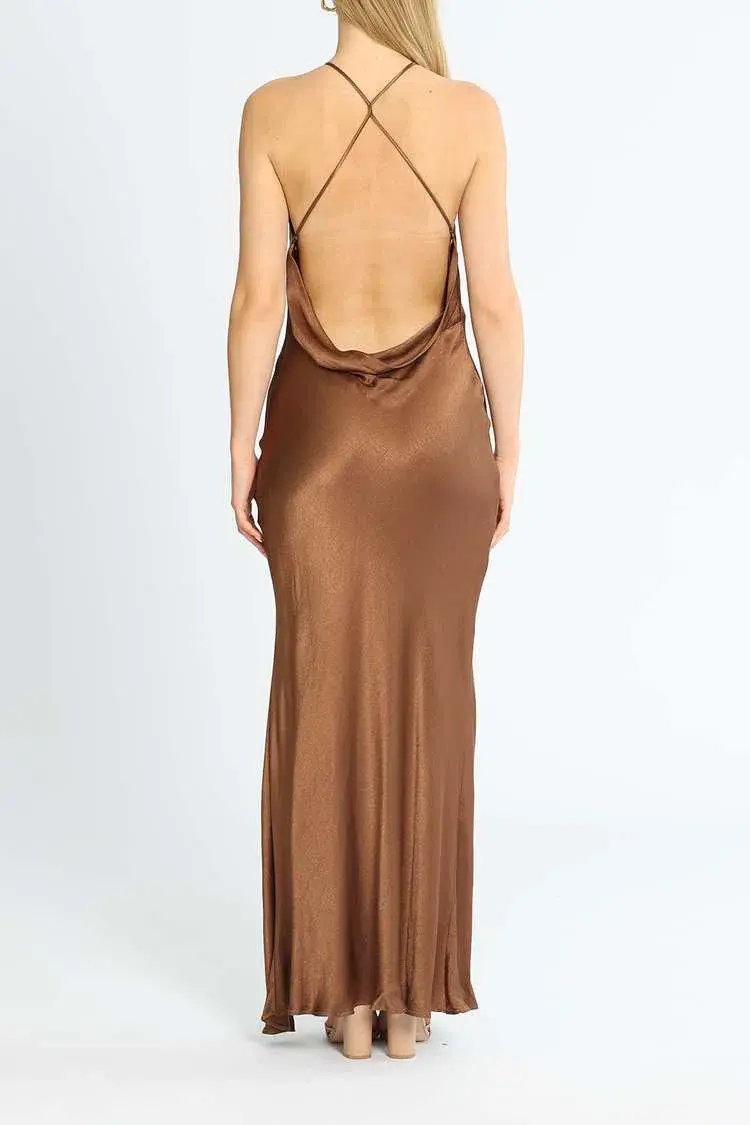 Bec and Bridge Annika Maxi Dress Brown Size 10 - Image 3