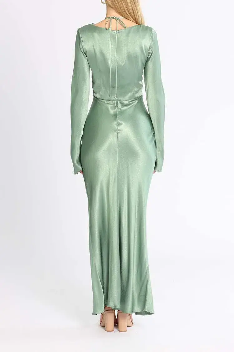 Bec and Bridge Malyka Long Sleeve Maxi Dress Green Size 12 - Image 3