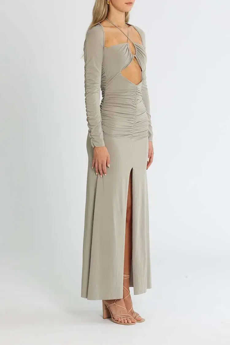 Bec and Bridge Adaline Long Sleeve Maxi Dress Grey Size 12 - Image 2
