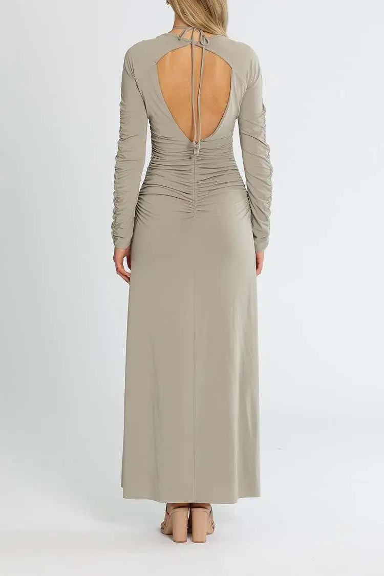 Bec and Bridge Adaline Long Sleeve Maxi Dress Grey Size 12 - Image 3