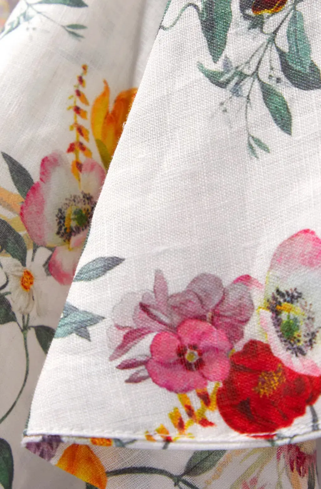Zimmermann Asymmetric Midi Linen Wrap Dress Floral Size 2 / AU 12 - Image 4