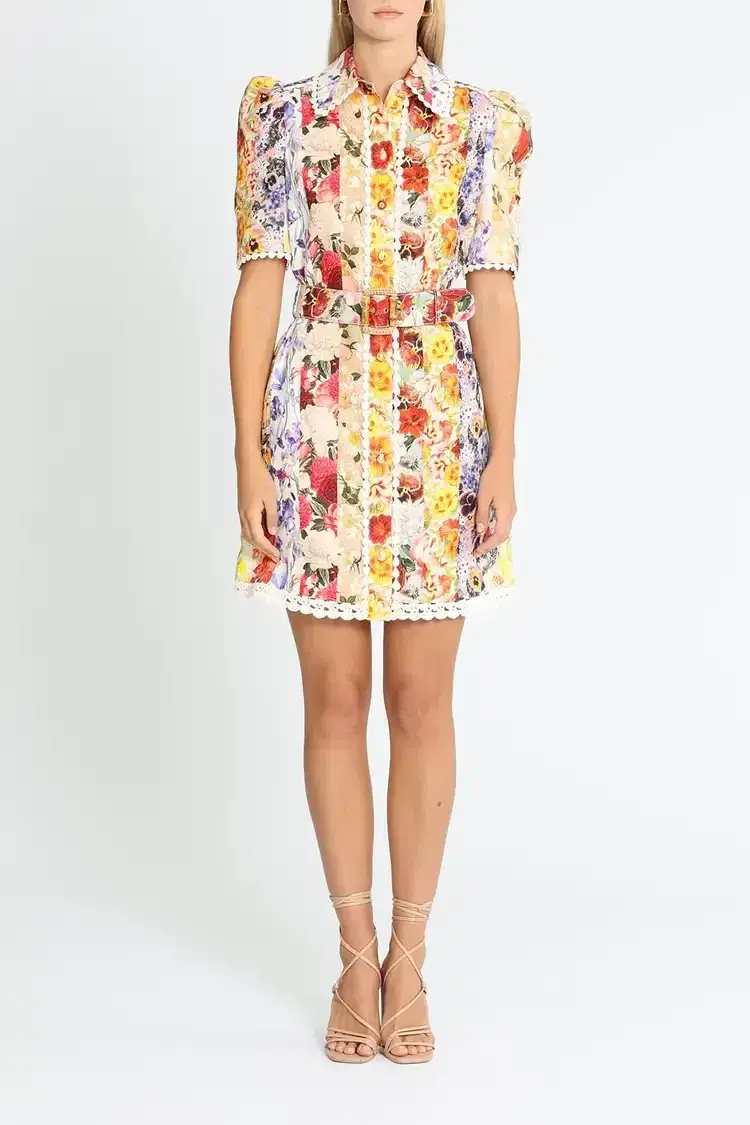 Zimmermann Wonderland Shirt Dress Multi Size 10 AU - Image 1