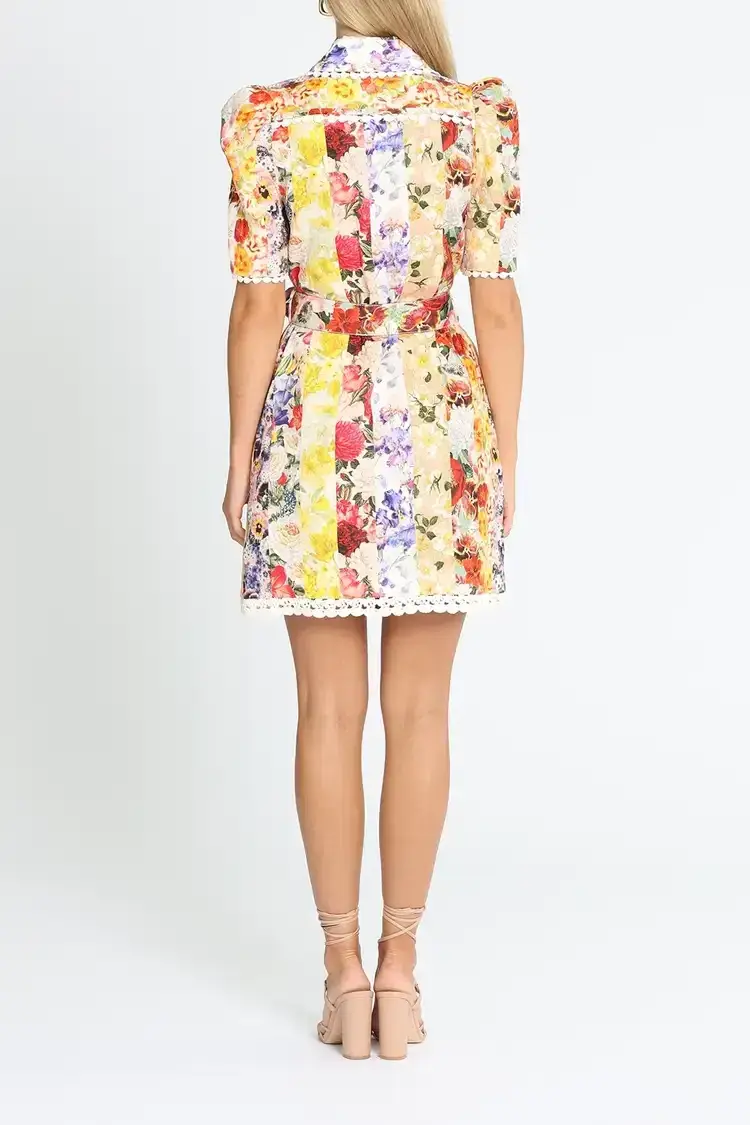 Zimmermann Wonderland Shirt Dress Multi Size 10 AU - Image 3