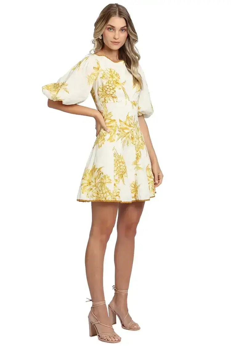 Zimmermann Empire Mini Dress White Size 14 AU - Image 2