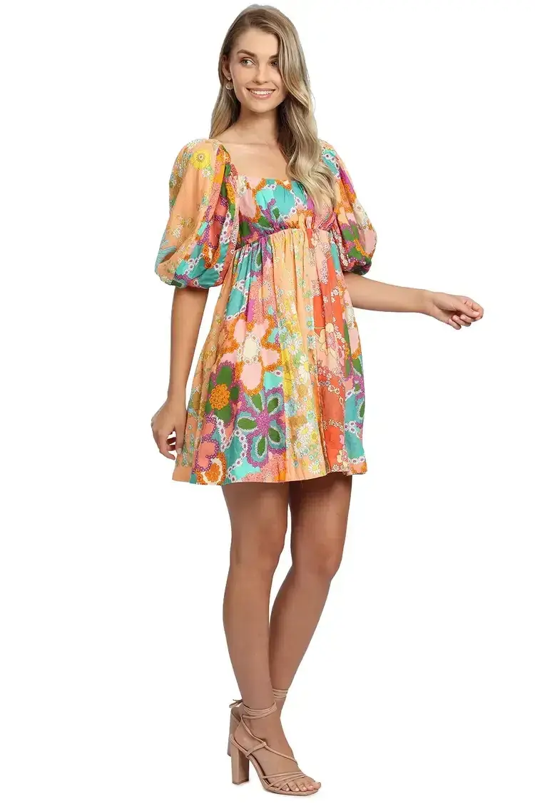 Zimmermann Lola Panelled Mini Dress Multi Size 12 AU - Image 2