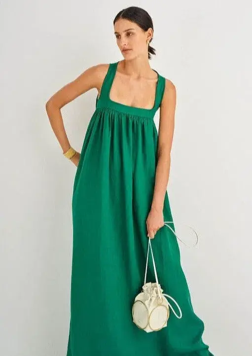 Oroton Strappy Sunset Dress Peppermint Green Size AU 6 - Image 3