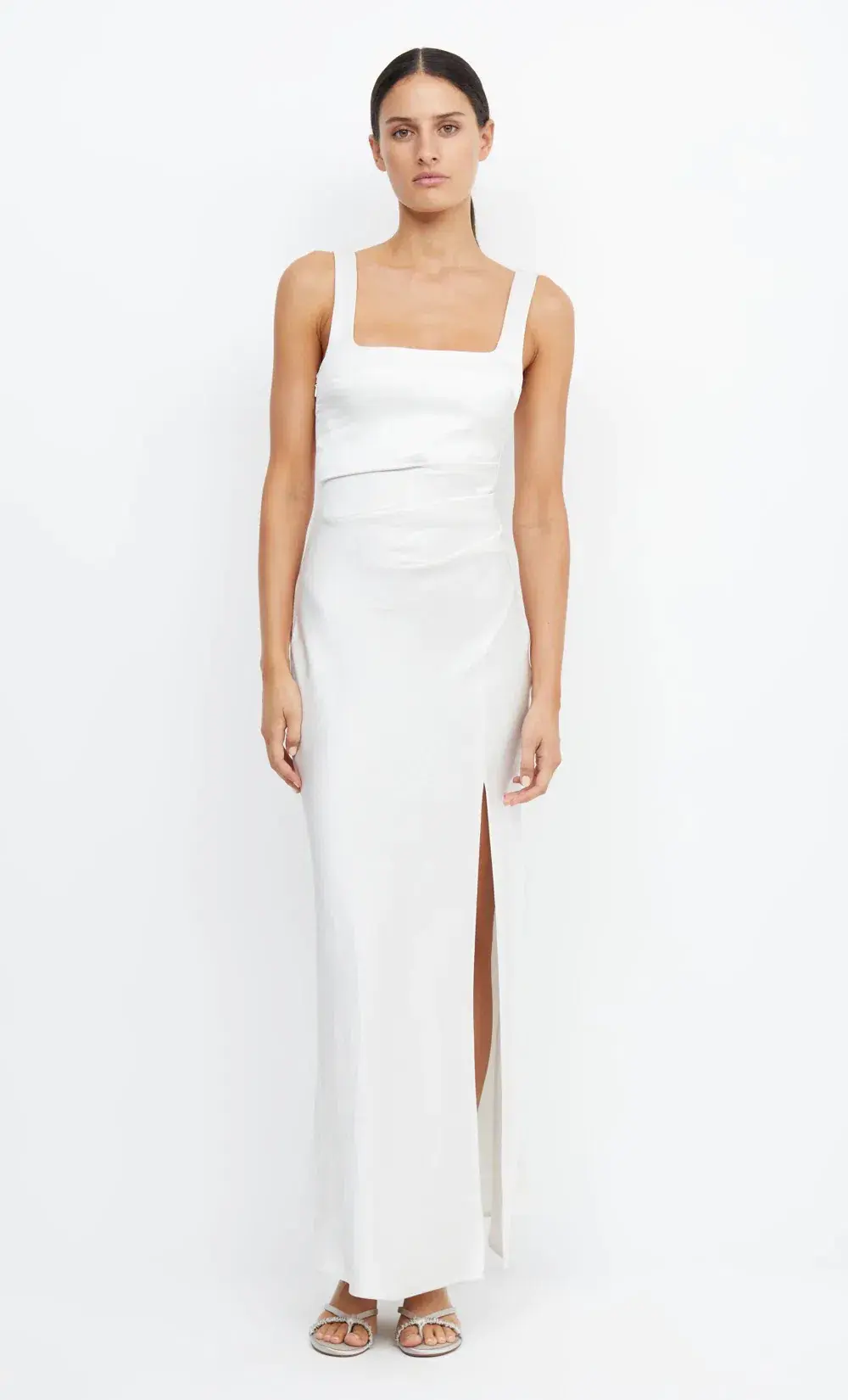 Bec & Bridge The Dreamer Square Neck Dress Ivory Size 10 - Image 4