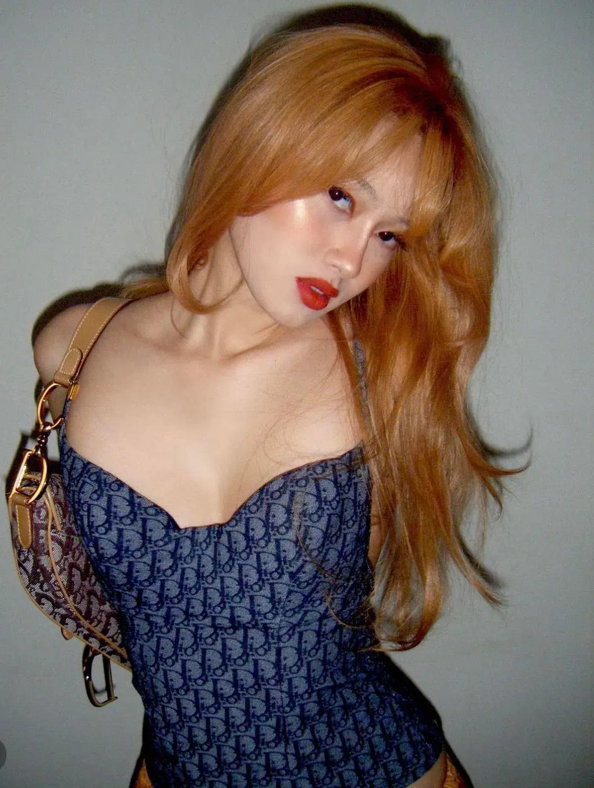 Vintage Dior Monogram Bustier Corset Navy Print Size 8 - Image 2