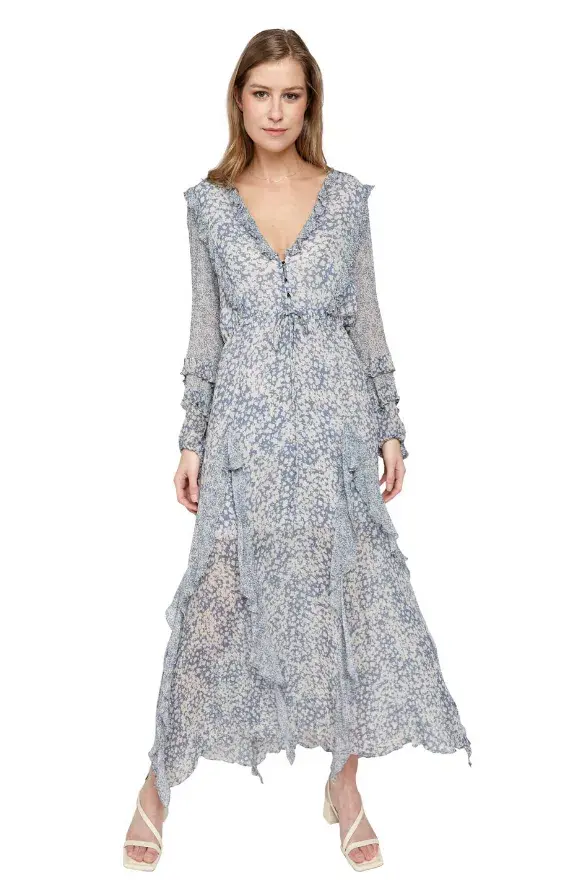Shona Joy Margaux Midi Dress Print Size 8 - Image 1