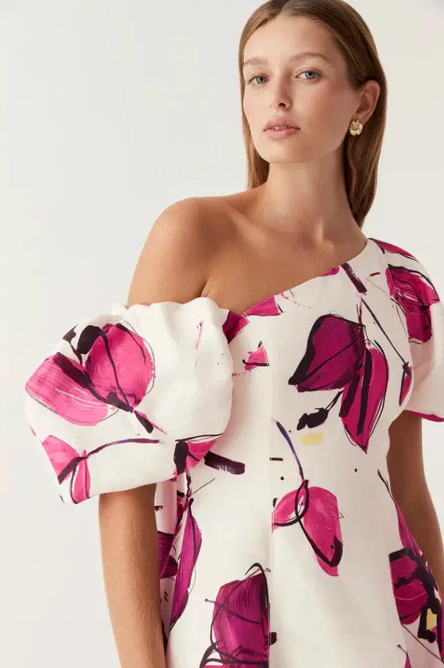 Aje Arista Tulip Sleeve Midi Dress Floral Size 16 - Image 3