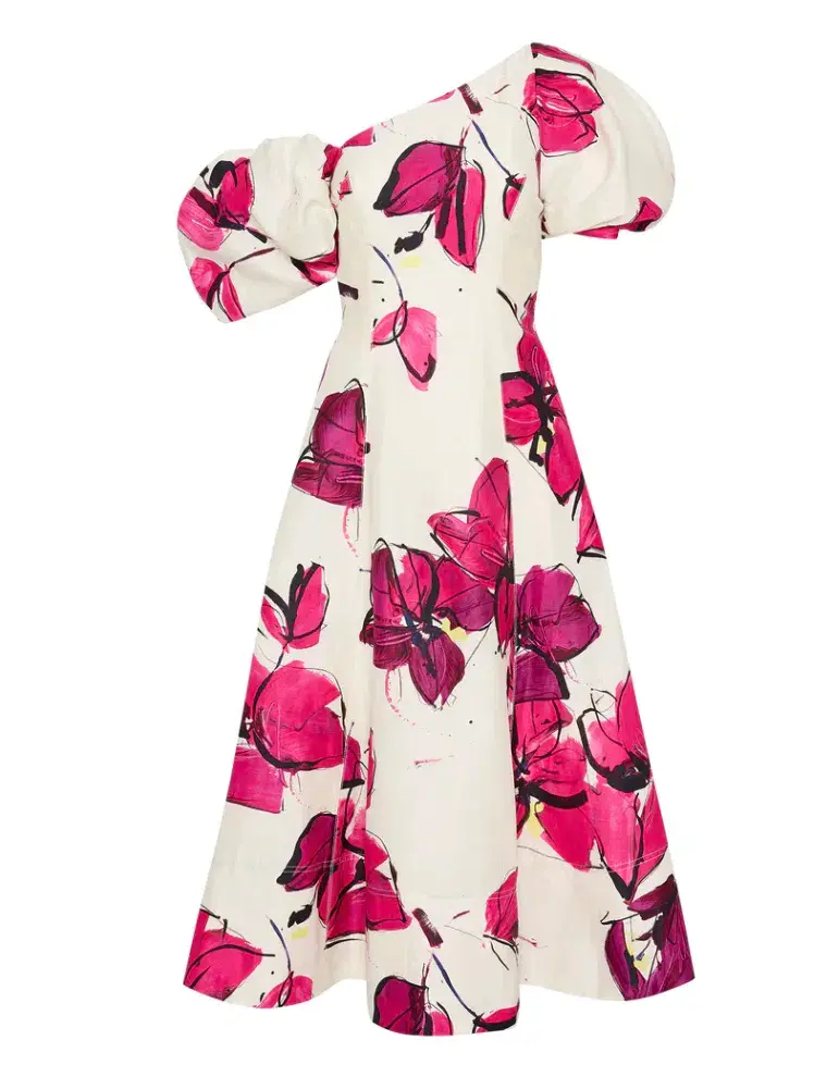 Aje Arista Tulip Sleeve Midi Dress Floral Size 16 - Image 5