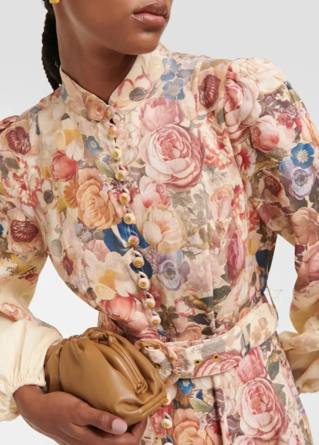 Zimmermann  Luminosity Buttoned Midi Dress Floral Size 4 / AU16 for rent on The Volte - main image