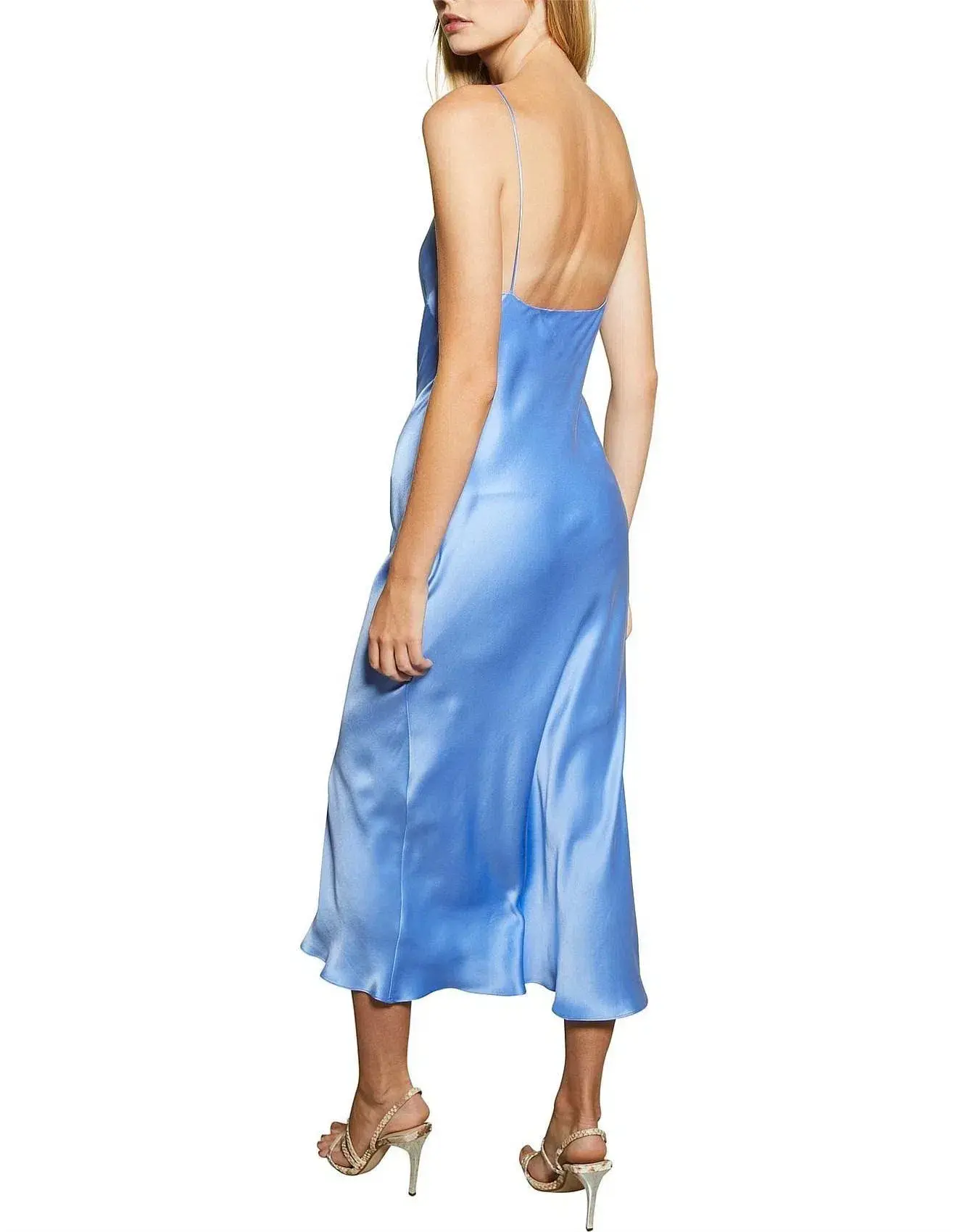 Bec & Bridge Classic Silk Midi Dress Blue Size 14 - Image 2