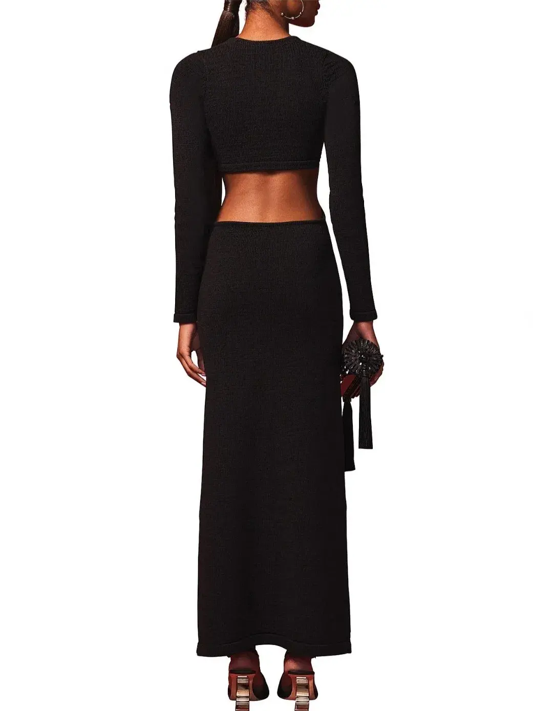 Cult Gaia Jana Cut Out Knit Dress Black Size L /AU 12 - Image 3