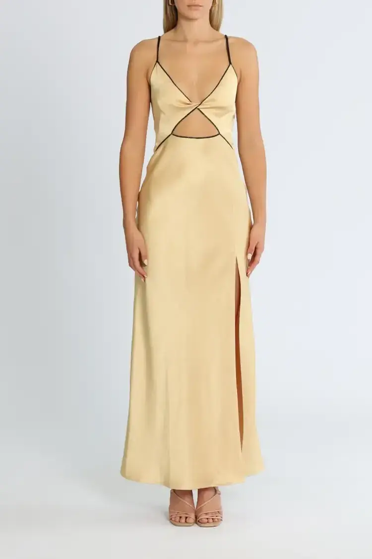 Bec and Bridge Hazel Maxi Dress in Wheat Size 6 - Image 2