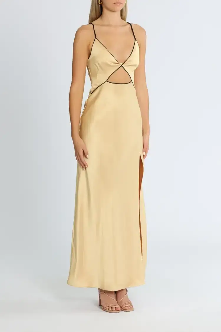 Bec and Bridge Hazel Maxi Dress in Wheat Size 6 - Image 3